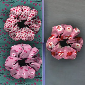 Ferosh Pink Printed Scrunchies Set of 3
