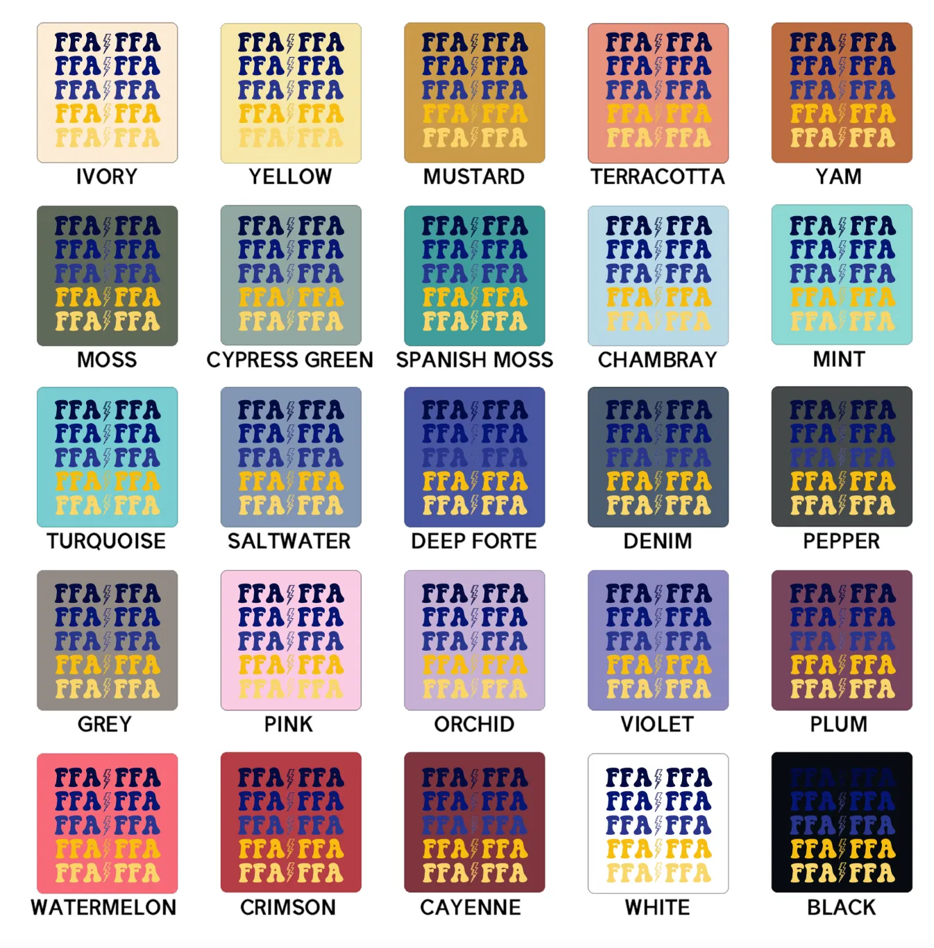 FFA Bolt ComfortWash/ComfortColor T-Shirt (S-4XL) - Multiple Colors!