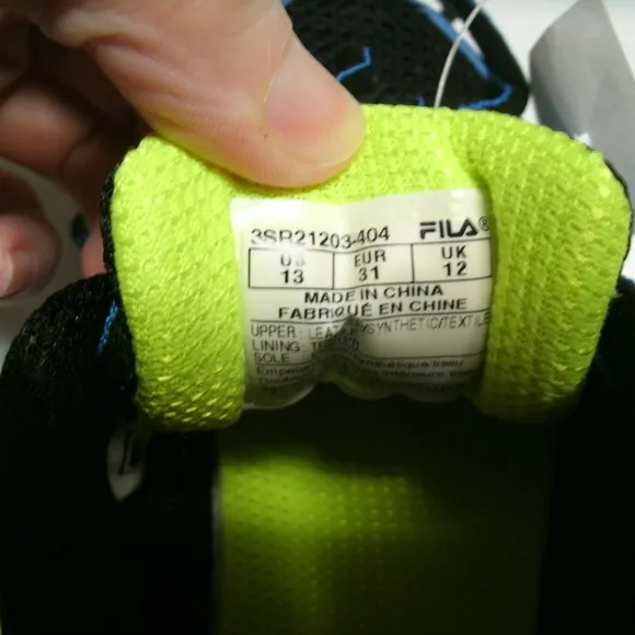 FILA Sneakers Jetson Blue Black Boys Size 13 New