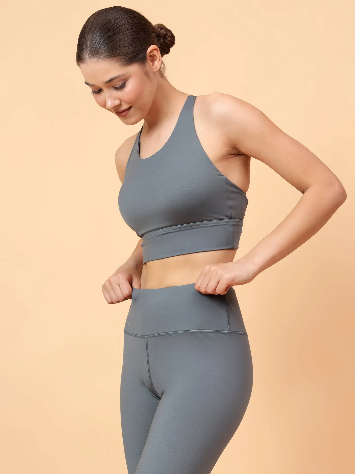 Fitkin Women's Dark Green Multi Back Straps Sports Bra