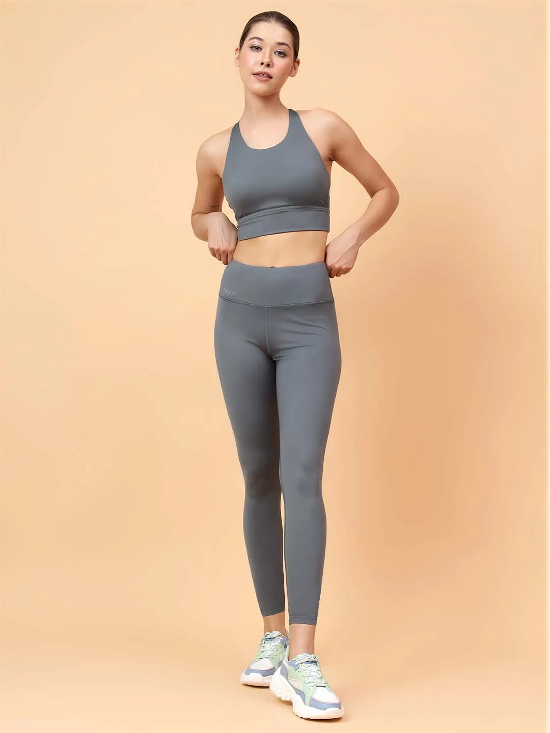 Fitkin Women's Dark Green Multi Back Straps Sports Bra