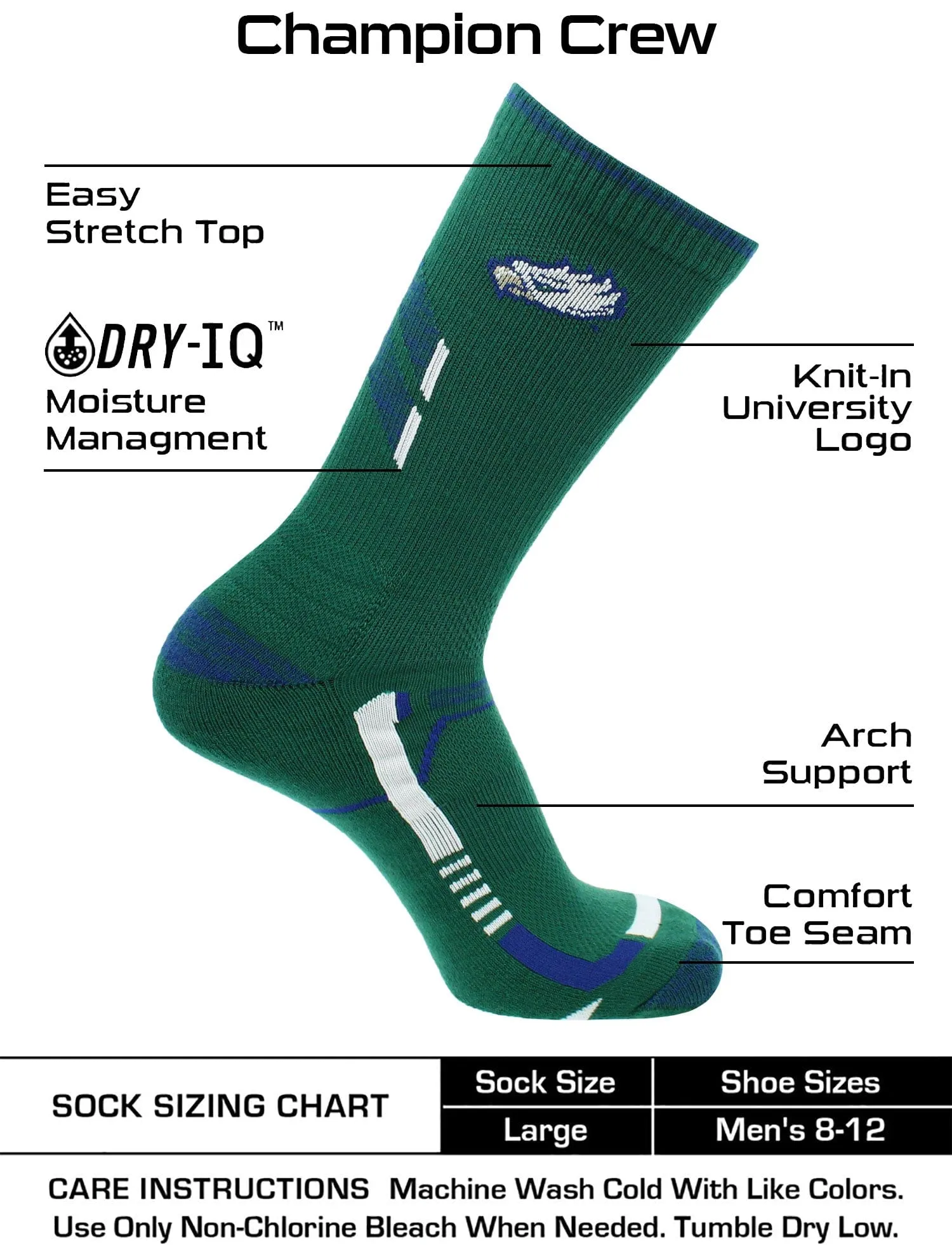 Florida Gulf Coast Eagles Socks Florida Gulf Coast University Eagles Champion Crew Socks