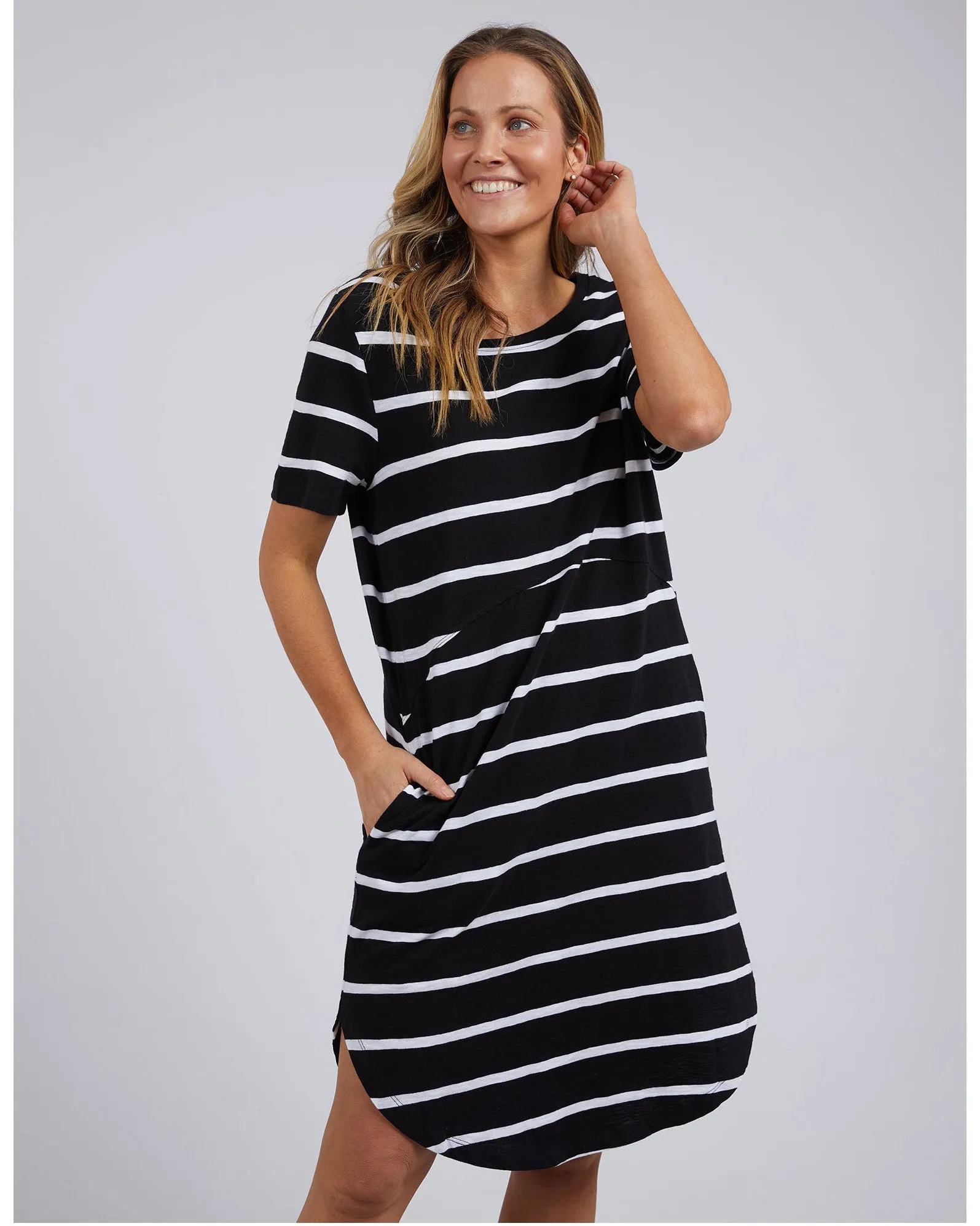 Foxwood Bay Stripe Dress - Black