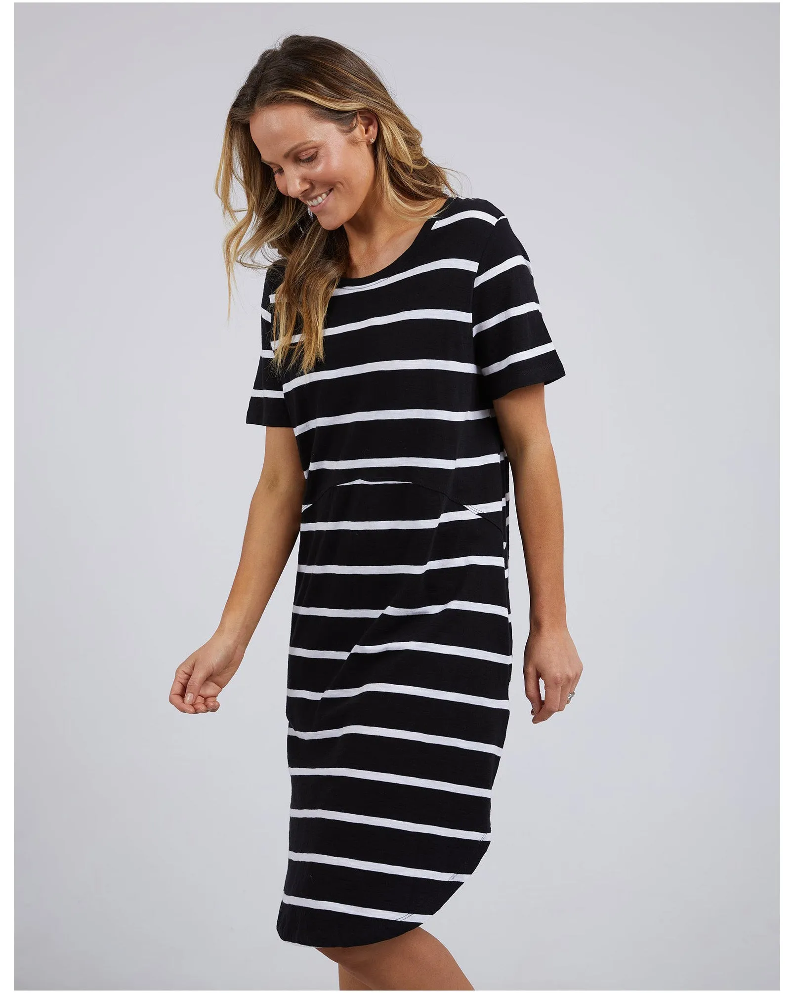 Foxwood Bay Stripe Dress - Black