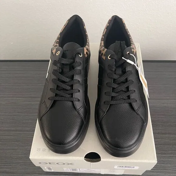 Geox NHENBUS Leopard Trim Sneakers