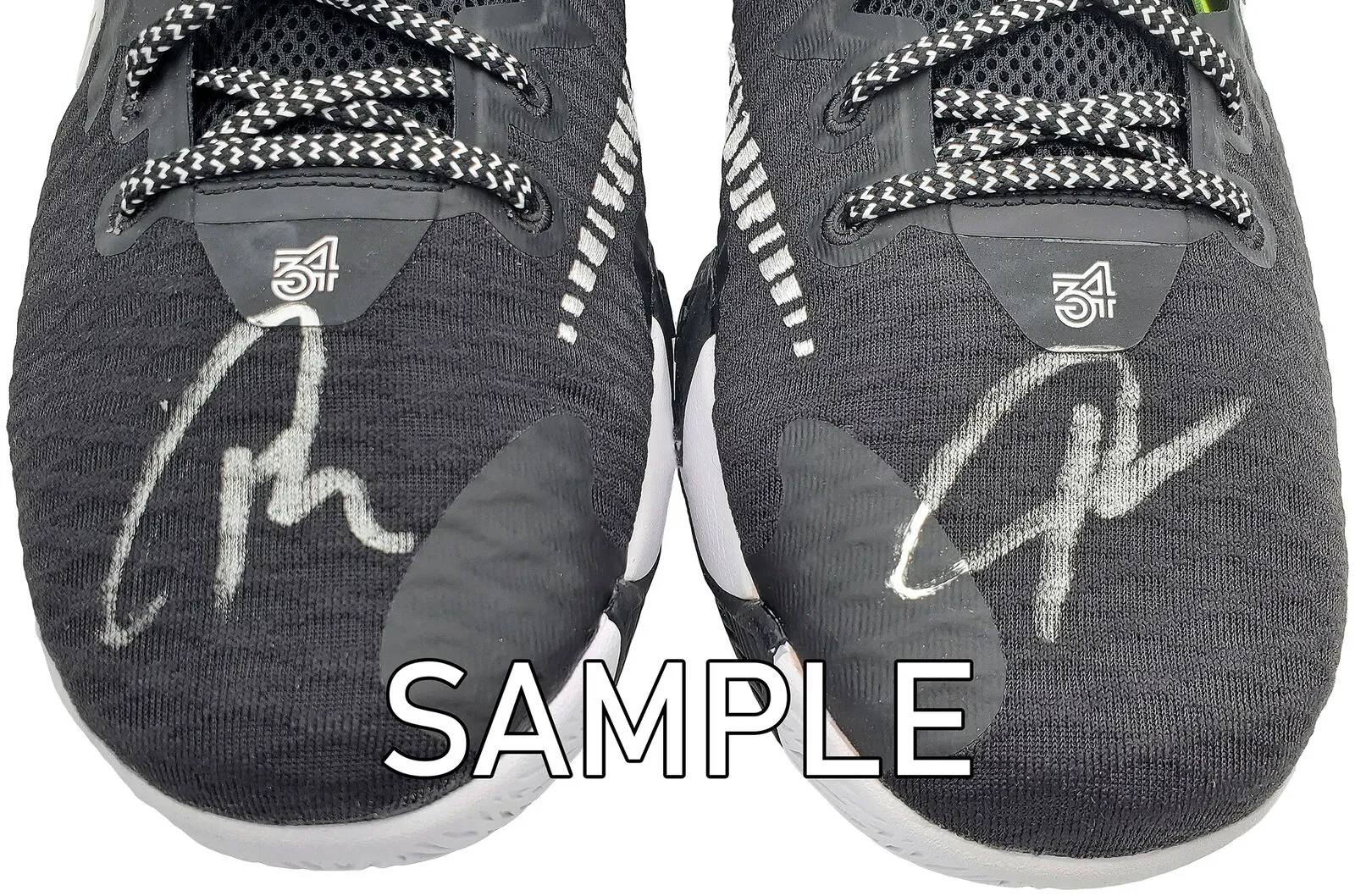 GIANNIS ANTETOKOUNMPO AUTOGRAPHED BLACK NIKE SHOES 12 PAIR BECKETT 197429