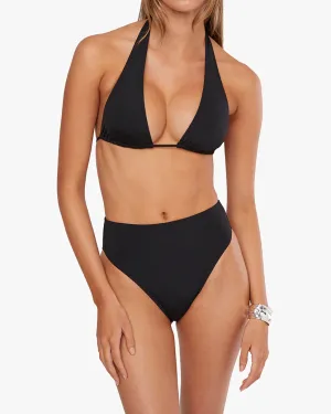 Halter Bikini Top & High Rise Bottom | Black by We Wore What