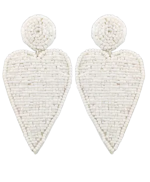 Heart Patch Earrings - White