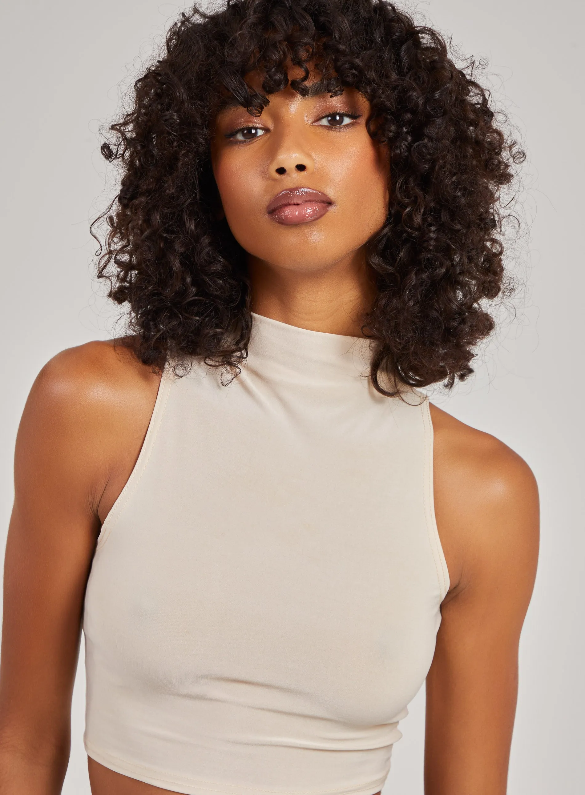 High Neck Sleeveless Top