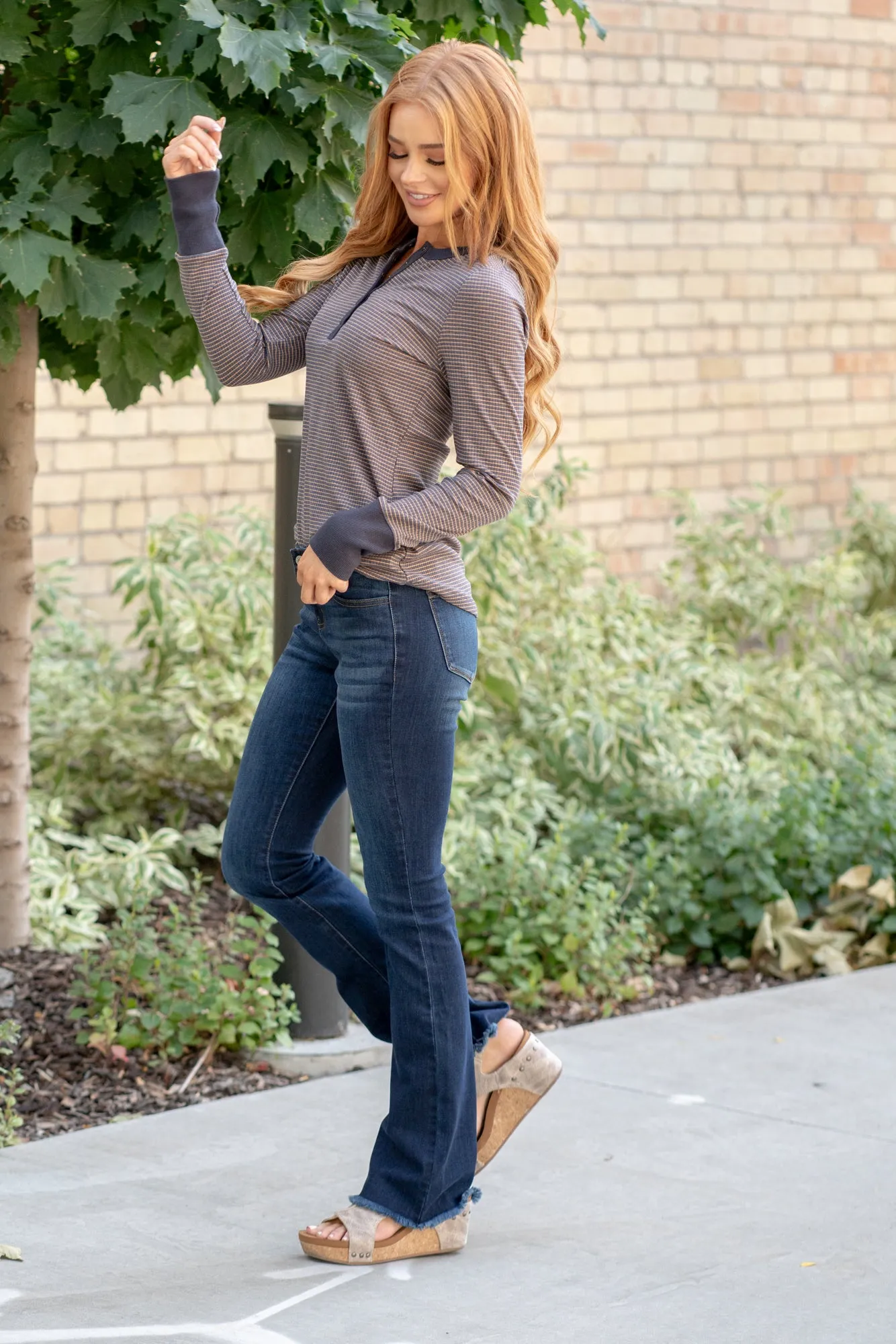 Houston Low Rise Frayed Hem Boot Cut