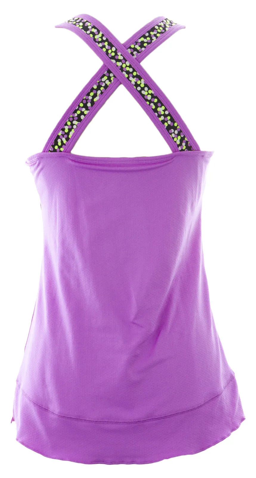 JOFIT Women's Mulberry Criss Cross Tank W/Shelf Bra TT102-MLB Sz Small $70 NEW