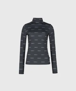 KANDINI Logo High-necked Tee - Charcoal