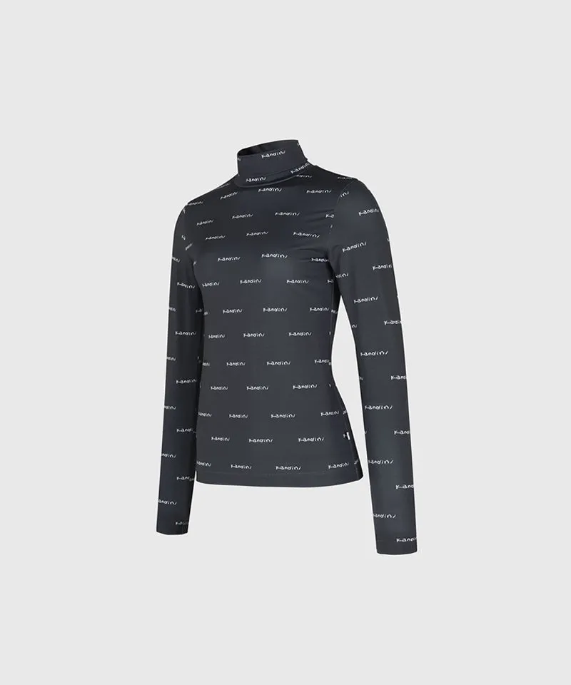 KANDINI Logo High-necked Tee - Charcoal