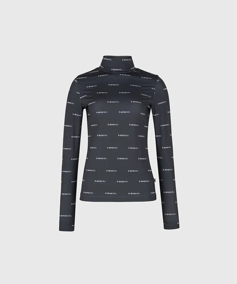 KANDINI Logo High-necked Tee - Charcoal