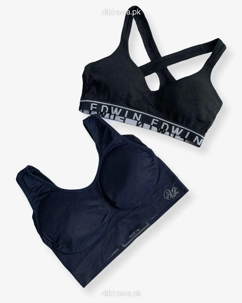 Ladies Jogging Bra - Sports Bra - Pack Off 2 Sports Bra - Padded Sports Bra Pack Off 2