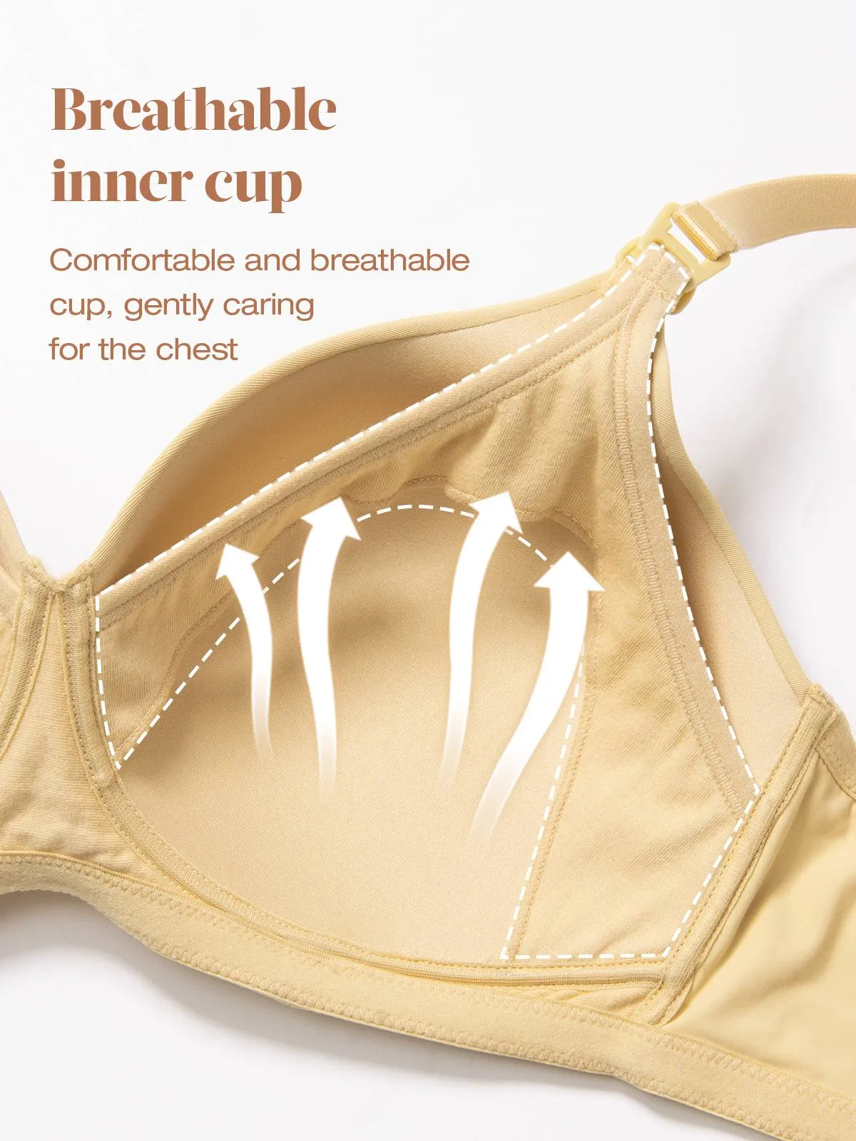 Lightly Padded Wireless Breastfeeding Maternity Bra Nude