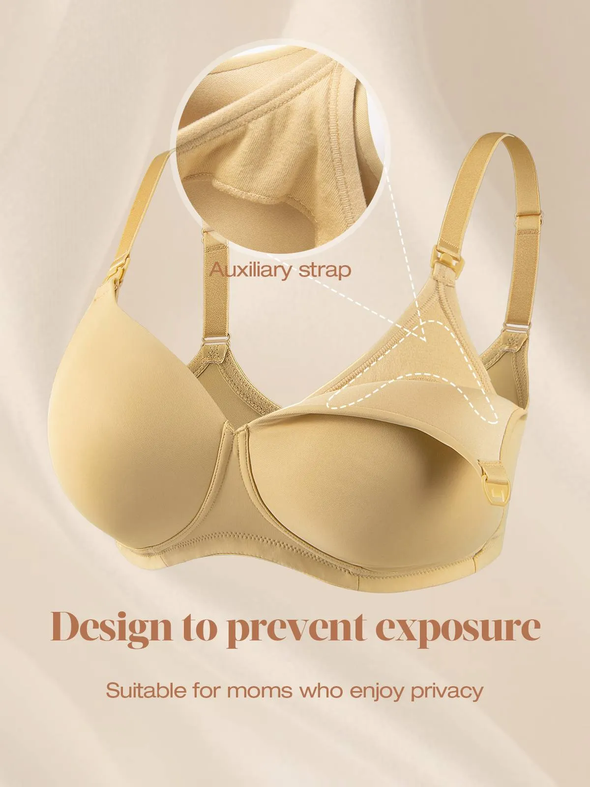 Lightly Padded Wireless Breastfeeding Maternity Bra Nude