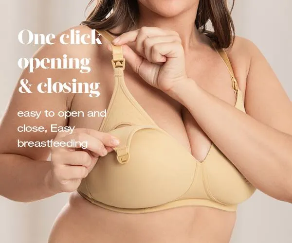 Lightly Padded Wireless Breastfeeding Maternity Bra Nude