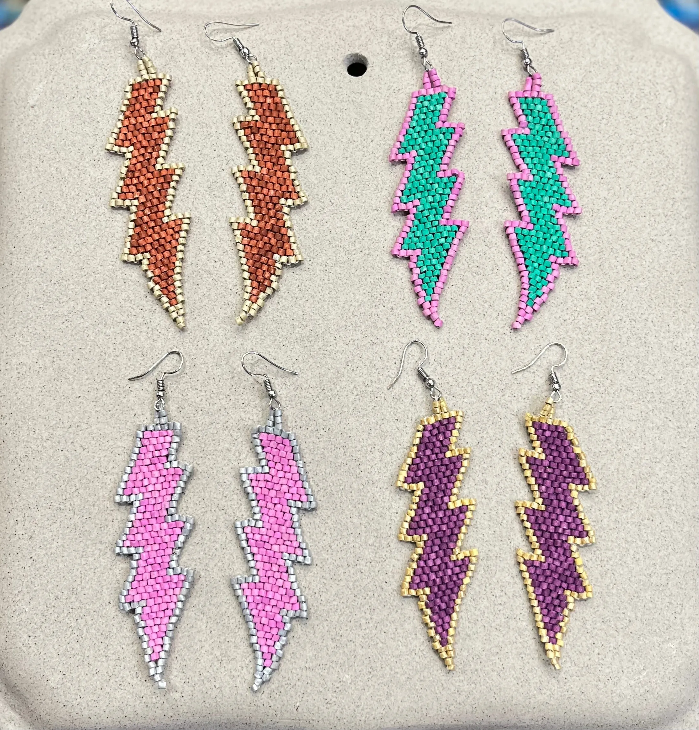 Lightweight Statement Earrings in Natural Stone