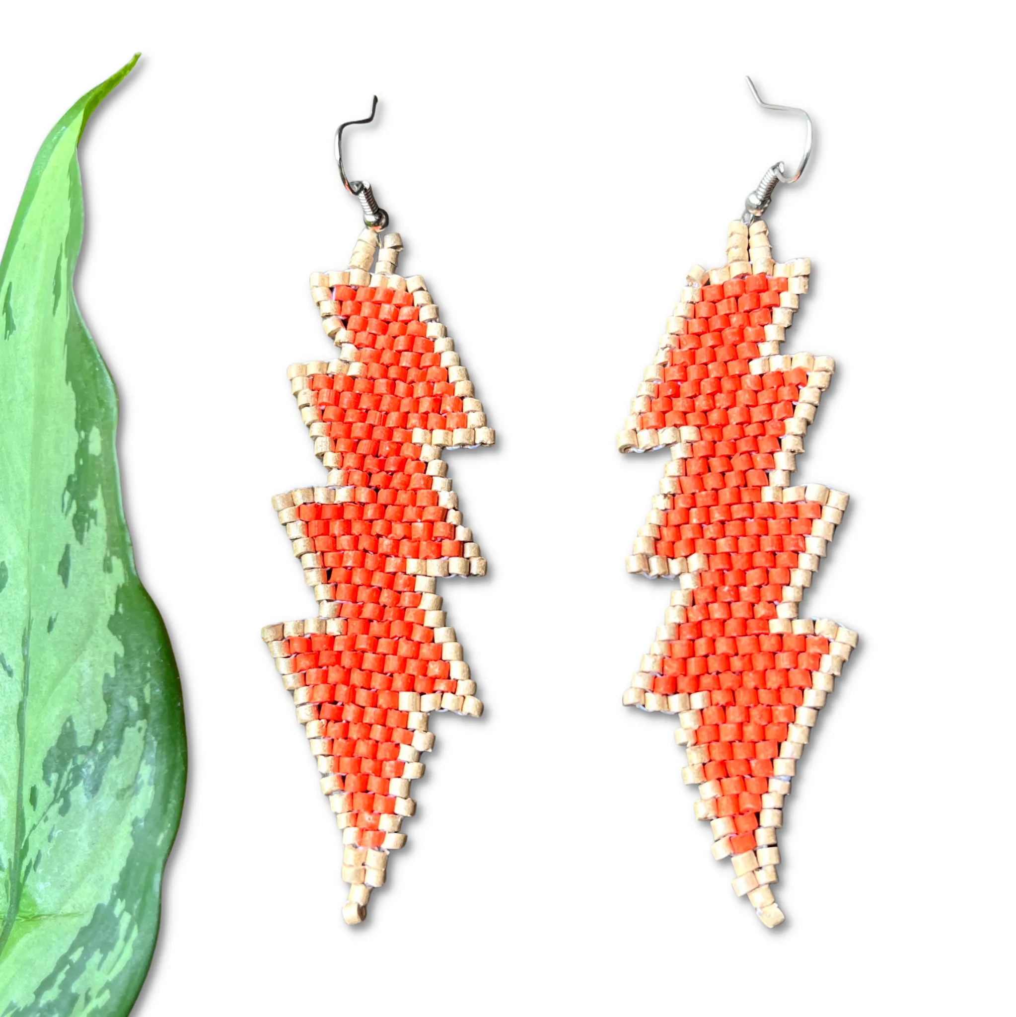 Lightweight Statement Earrings with Lightning Bolt Symbol
