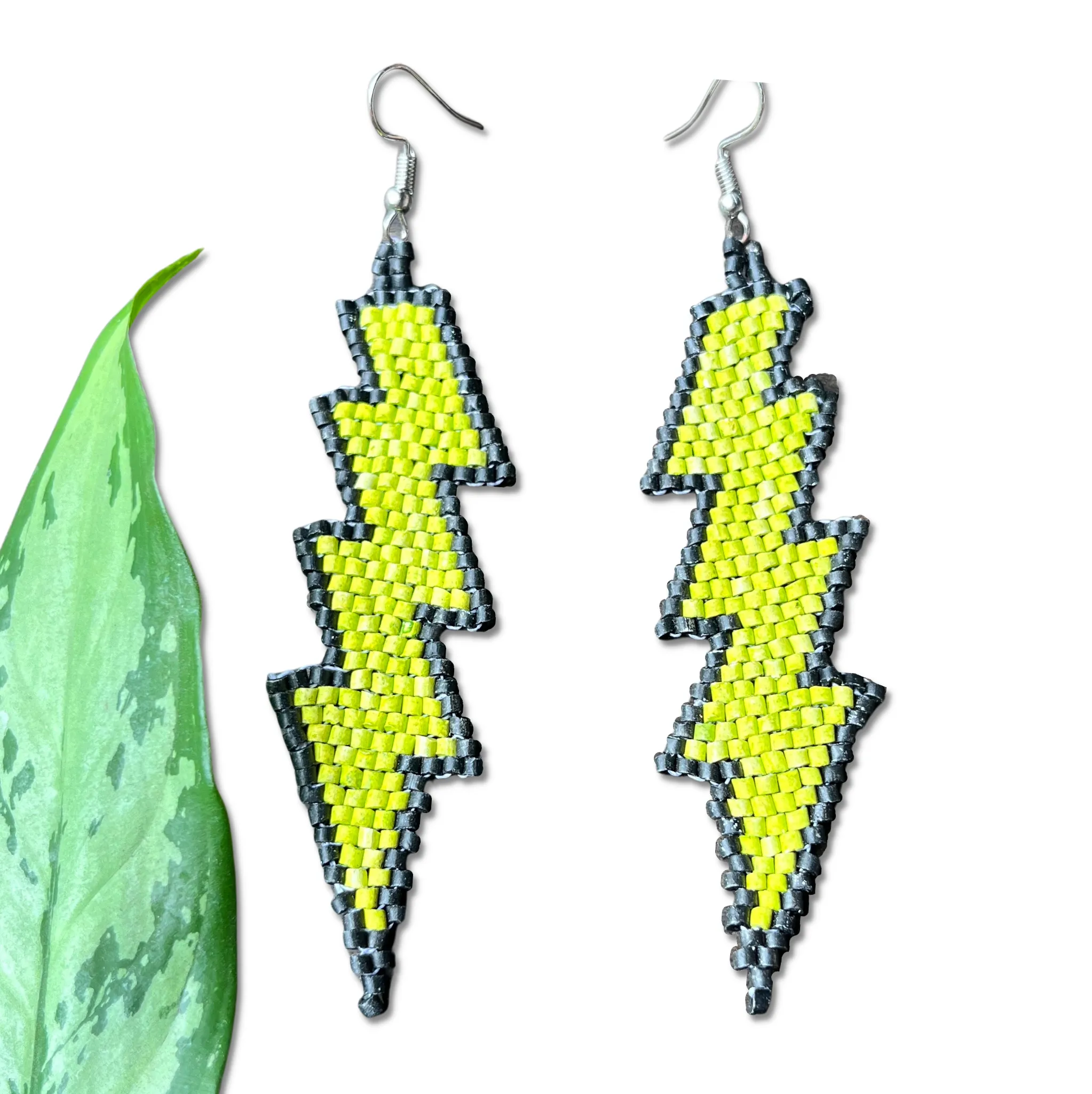 Lightweight Statement Earrings with Lightning Bolt Symbol