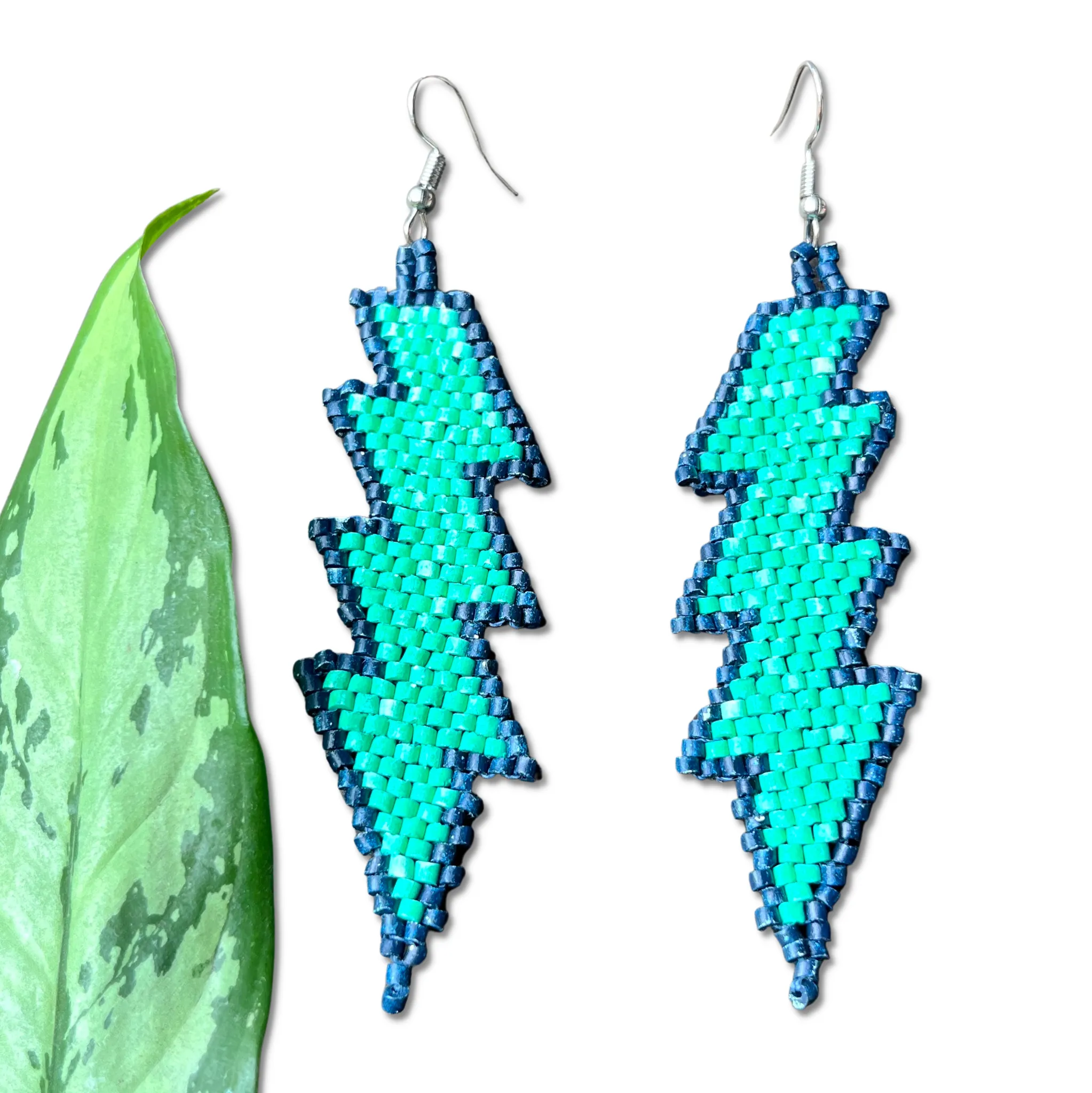Lightweight Statement Earrings with Lightning Bolt Symbol