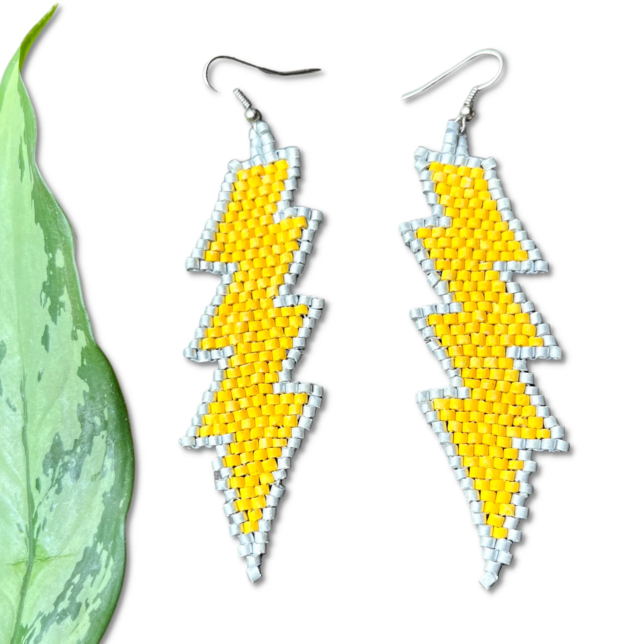 Lightweight Statement Earrings with Lightning Bolt Symbol