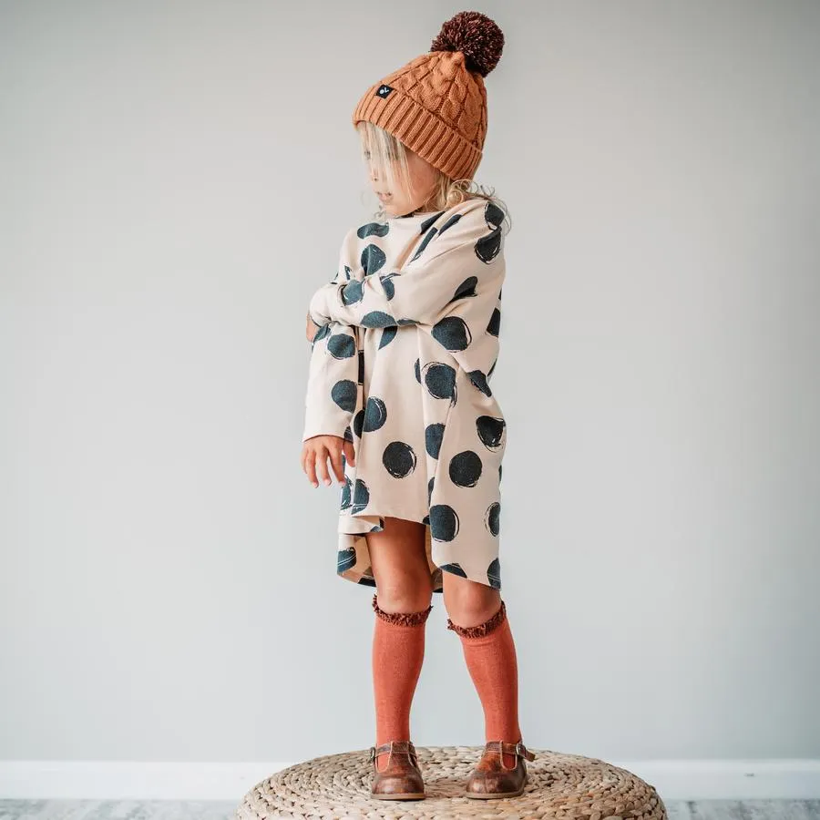 Little Stocking Co Lace Top Knee High Socks - Rust w/Brown