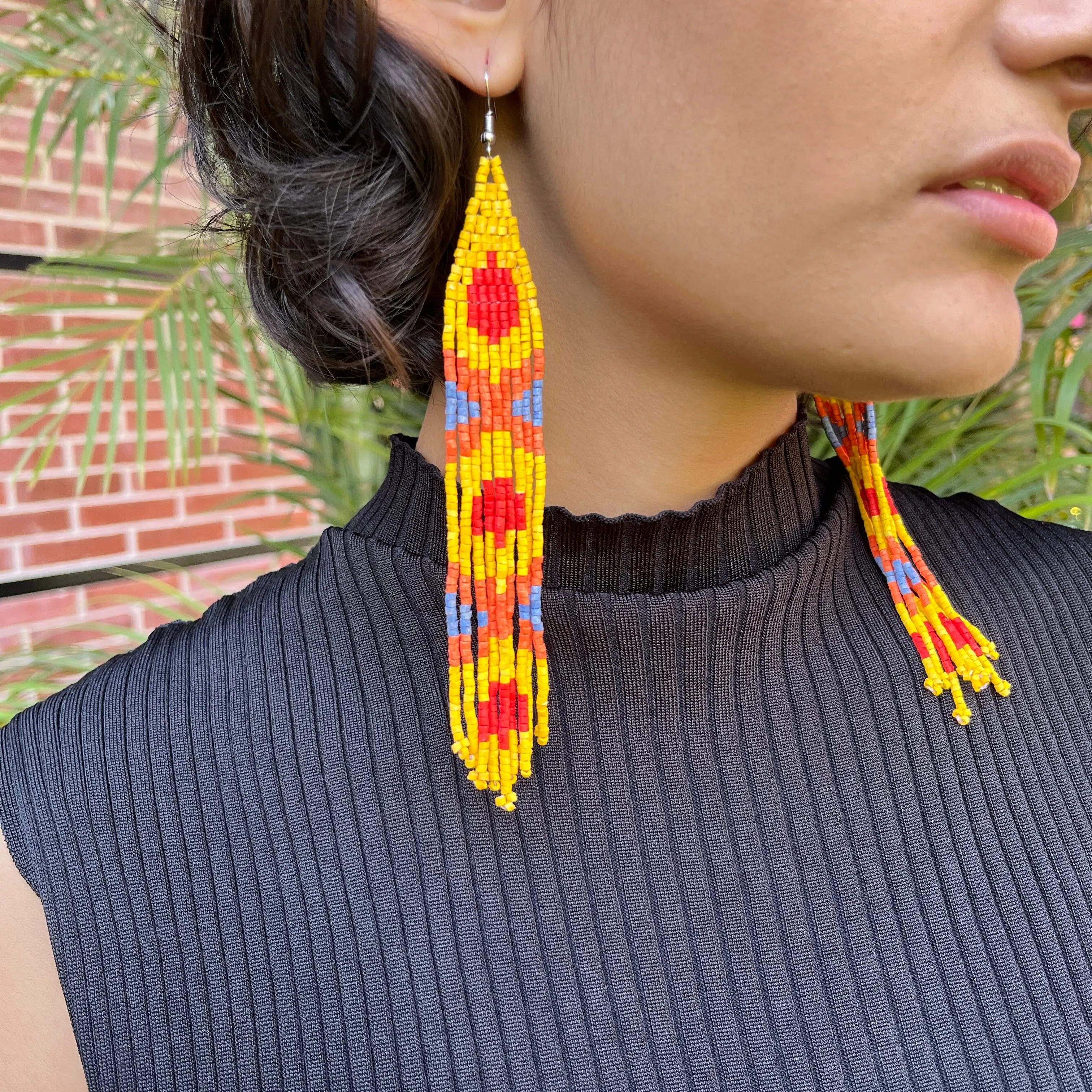 Long and Lightweight Fringe Earrings Boho Design