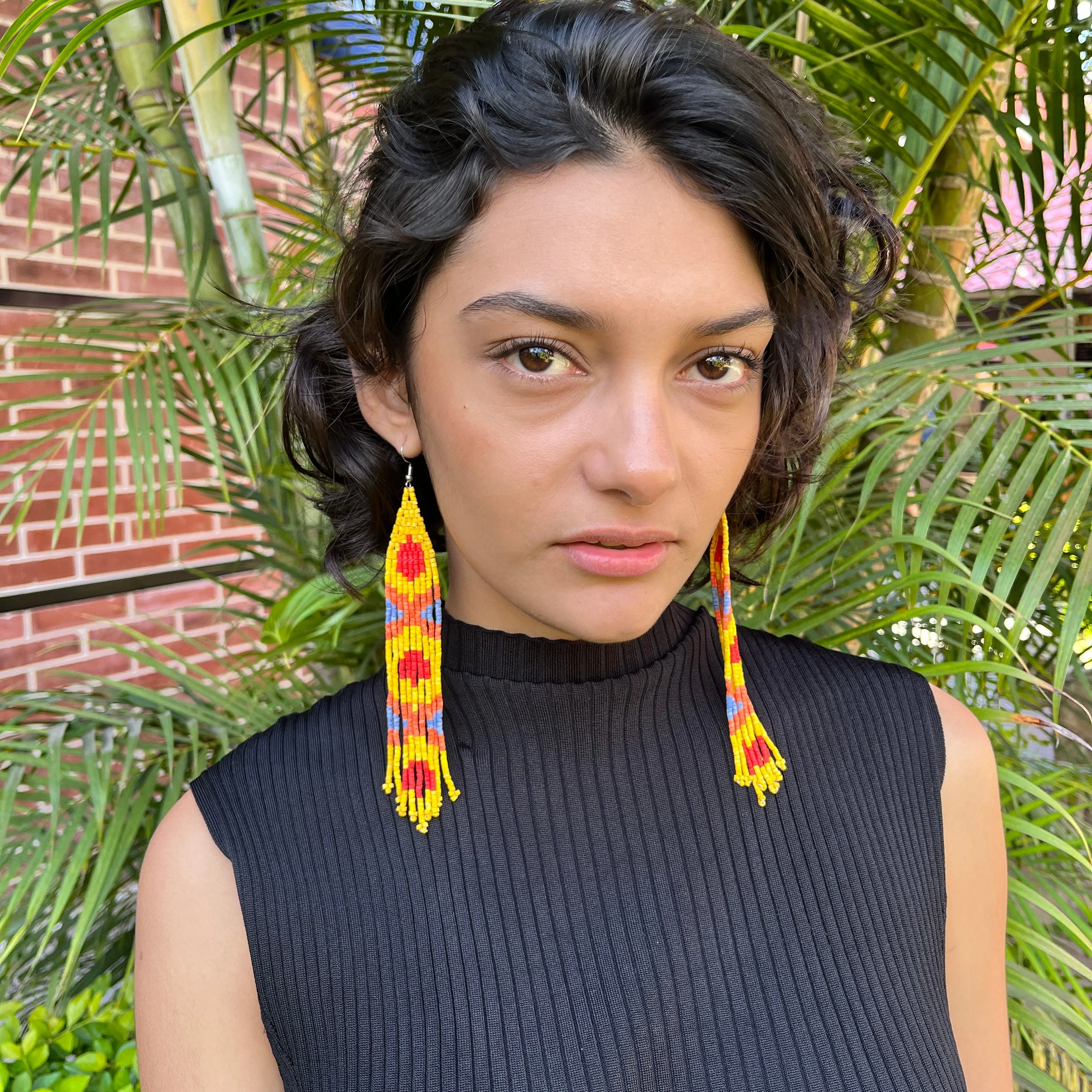 Long and Lightweight Fringe Earrings Boho Design