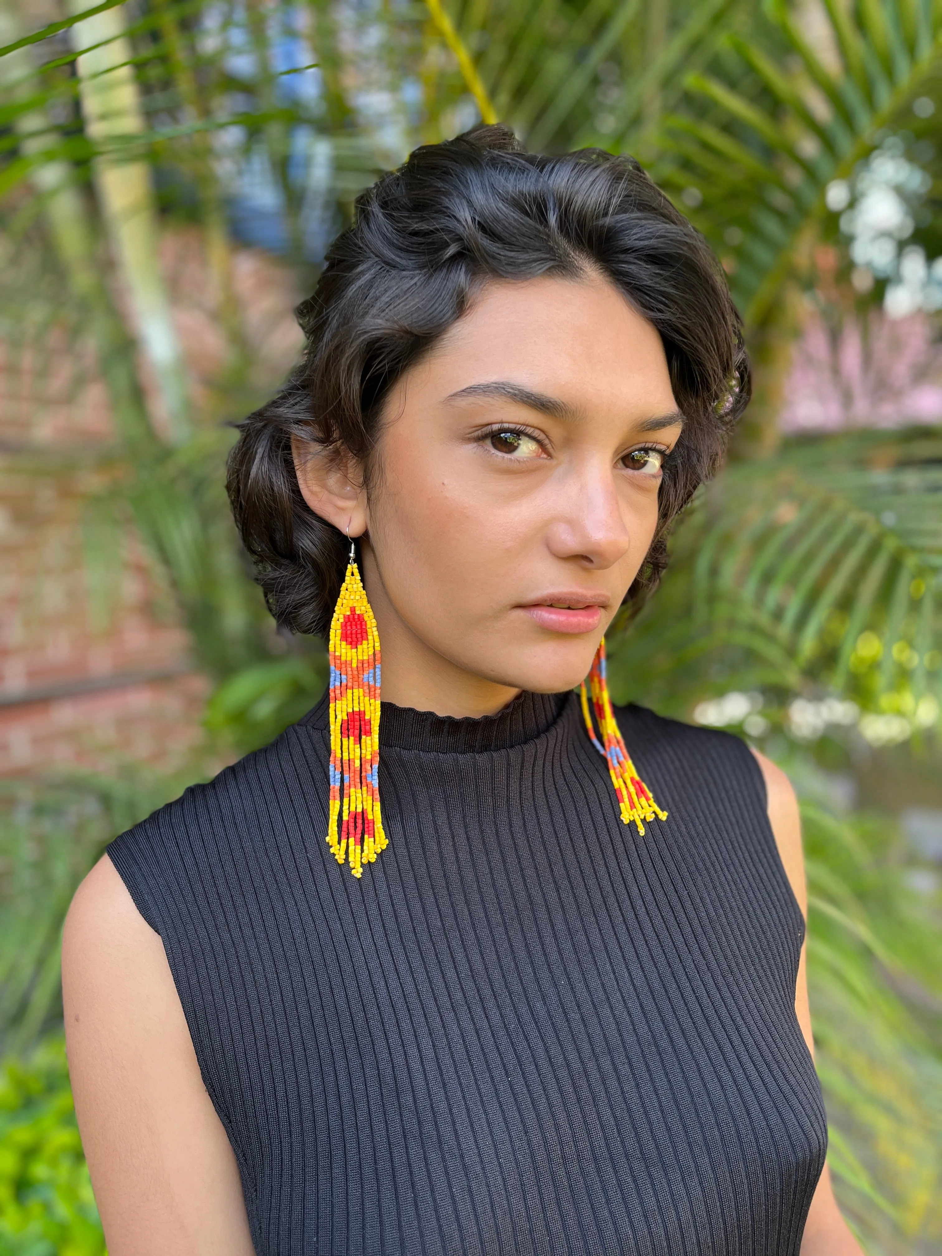 Long and Lightweight Fringe Earrings Boho Design