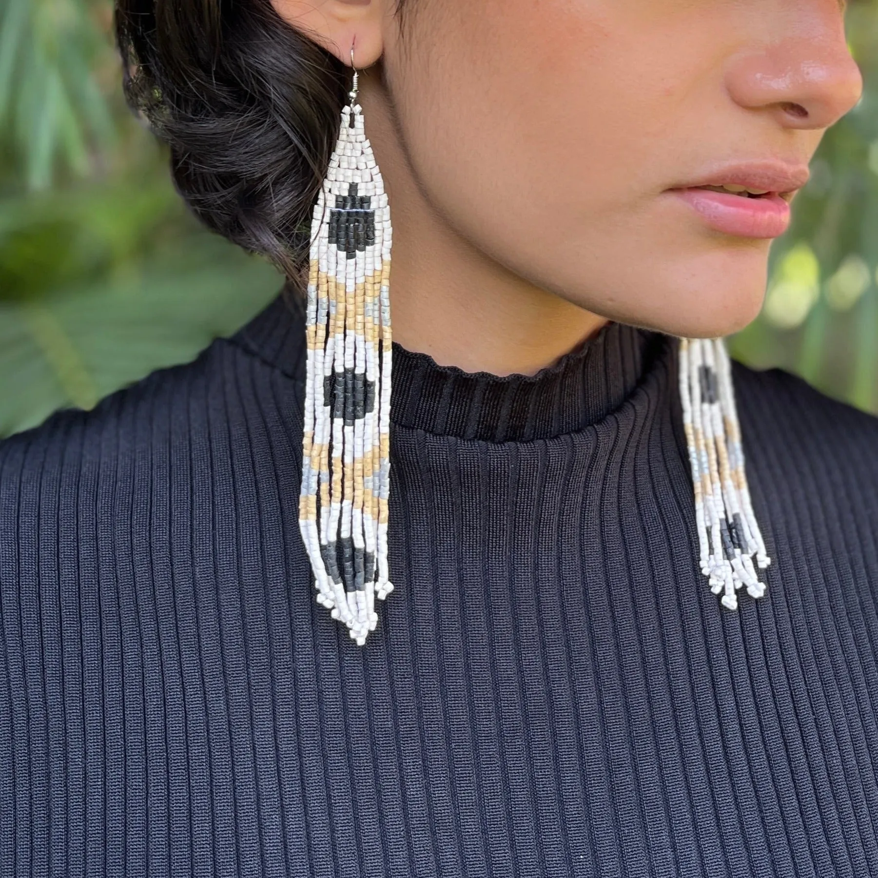 Long and Lightweight Fringe Earrings Boho Design