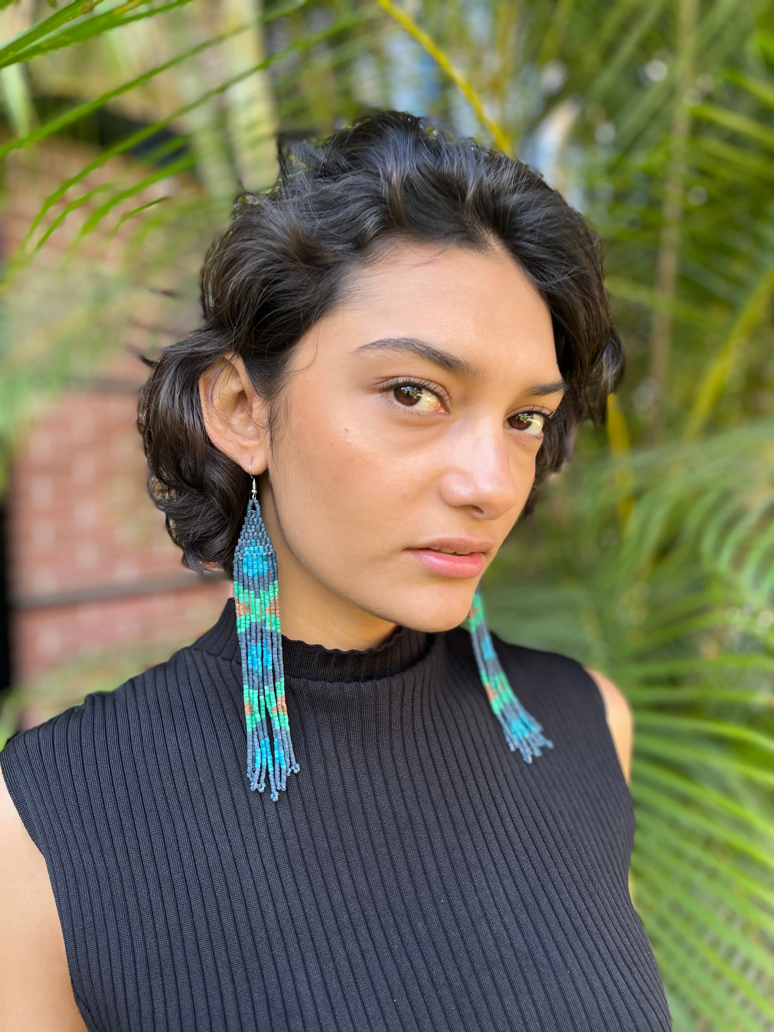 Long and Lightweight Fringe Earrings Boho Design