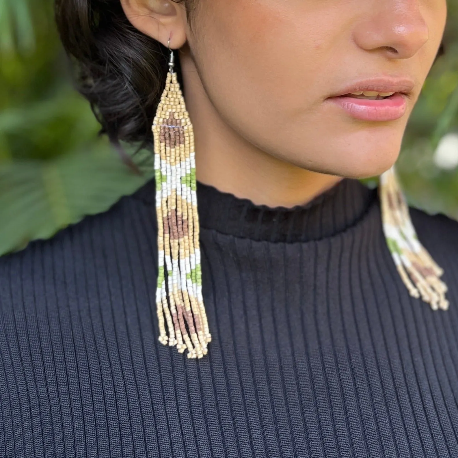 Long and Lightweight Fringe Earrings Boho Design