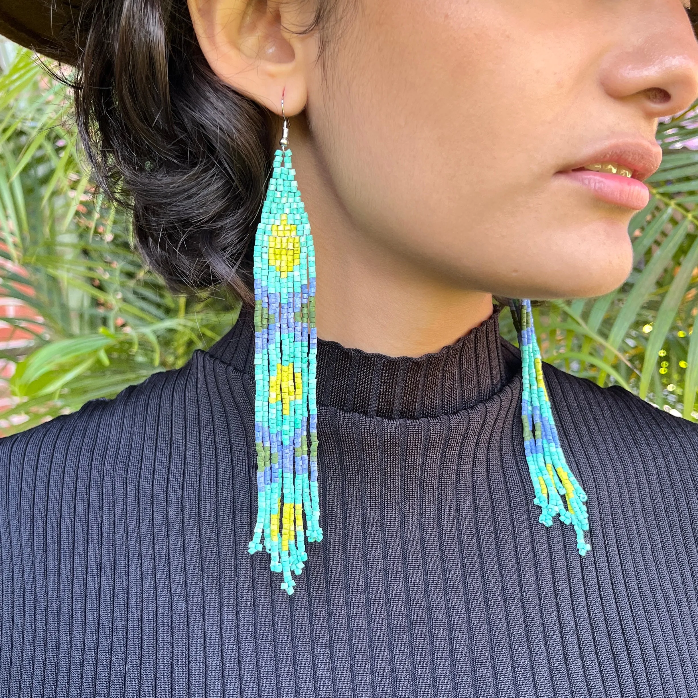 Long and Lightweight Fringe Earrings Boho Design