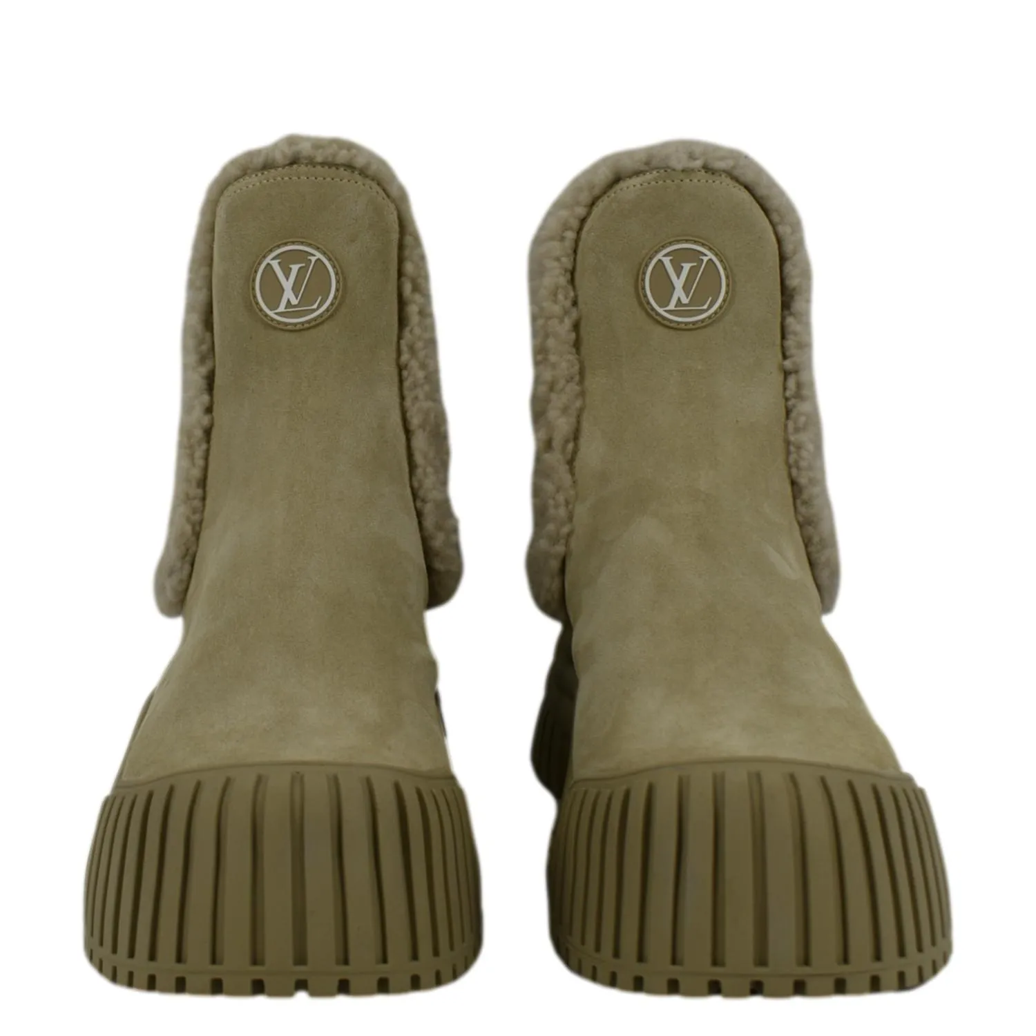 LOUIS VUITTON Ruby Flat Suede Ankle Boot Beige Size 36 1/2