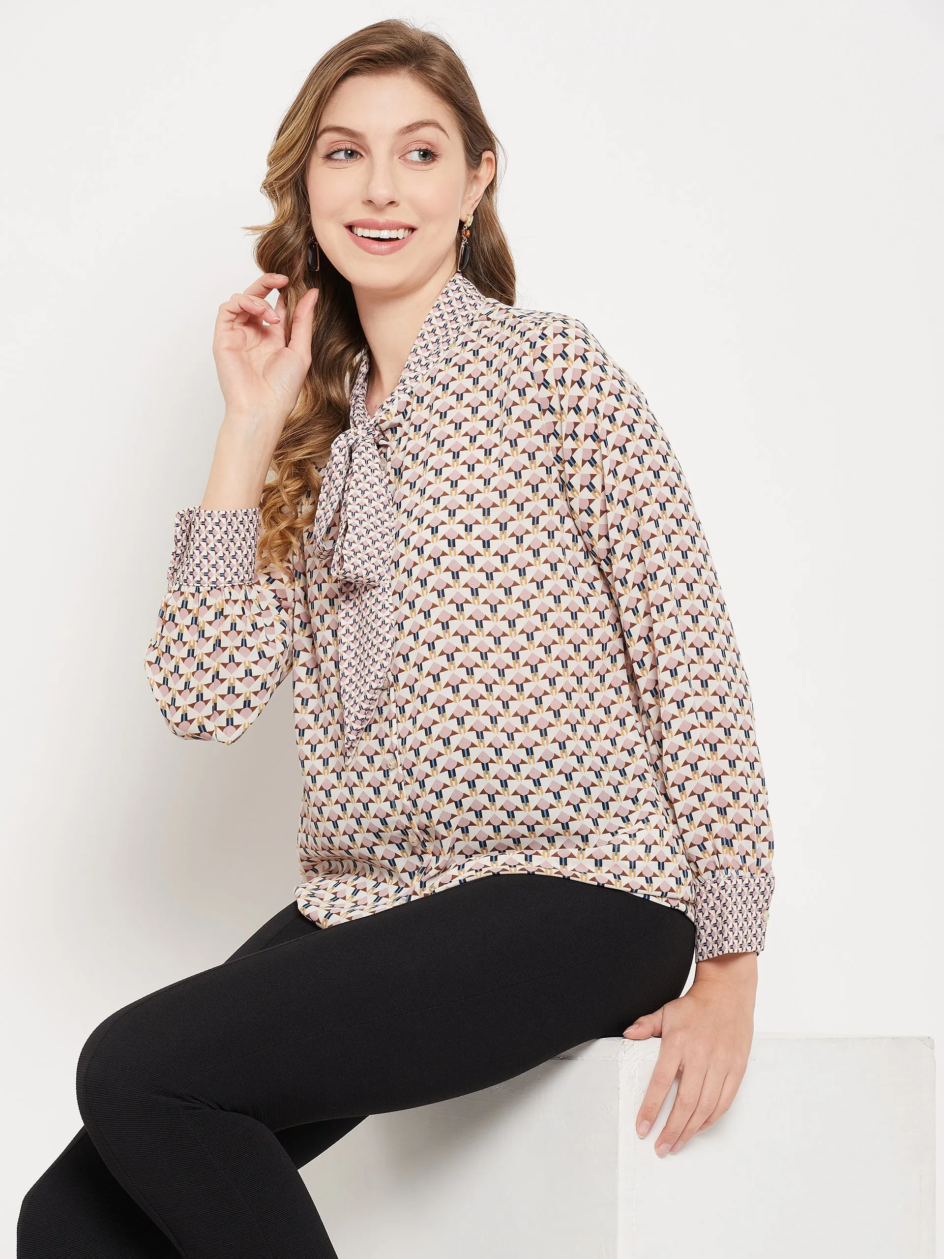 Madame High Neck Printed Top