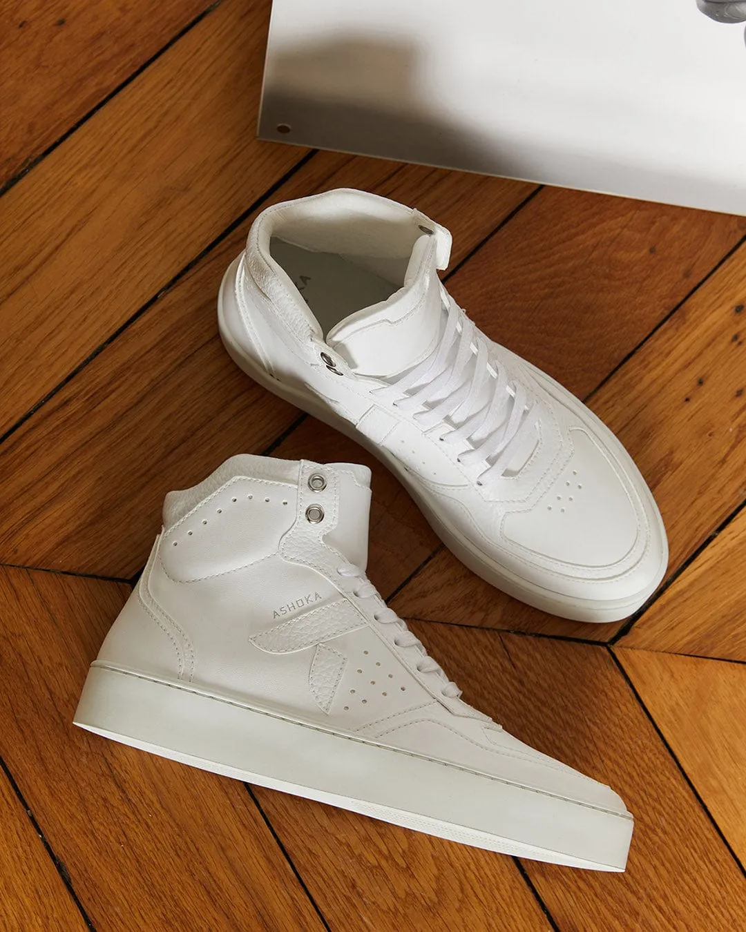 Mateo Unisex Biosourced & Recycled High-Top Sneakers | White