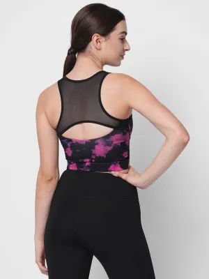 Multi print styled back sports bra