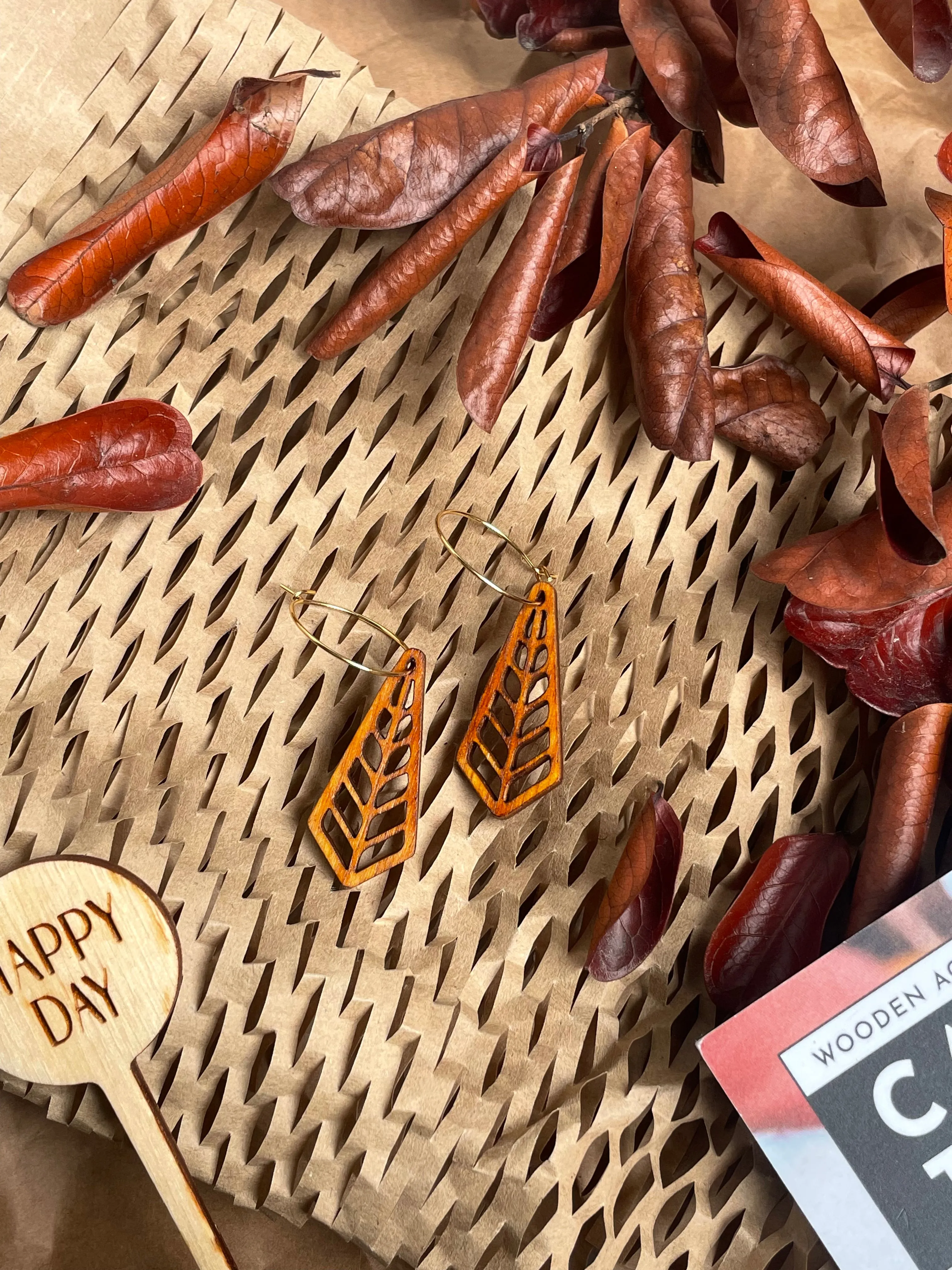 Natural Wood Earrings | SPRUCE