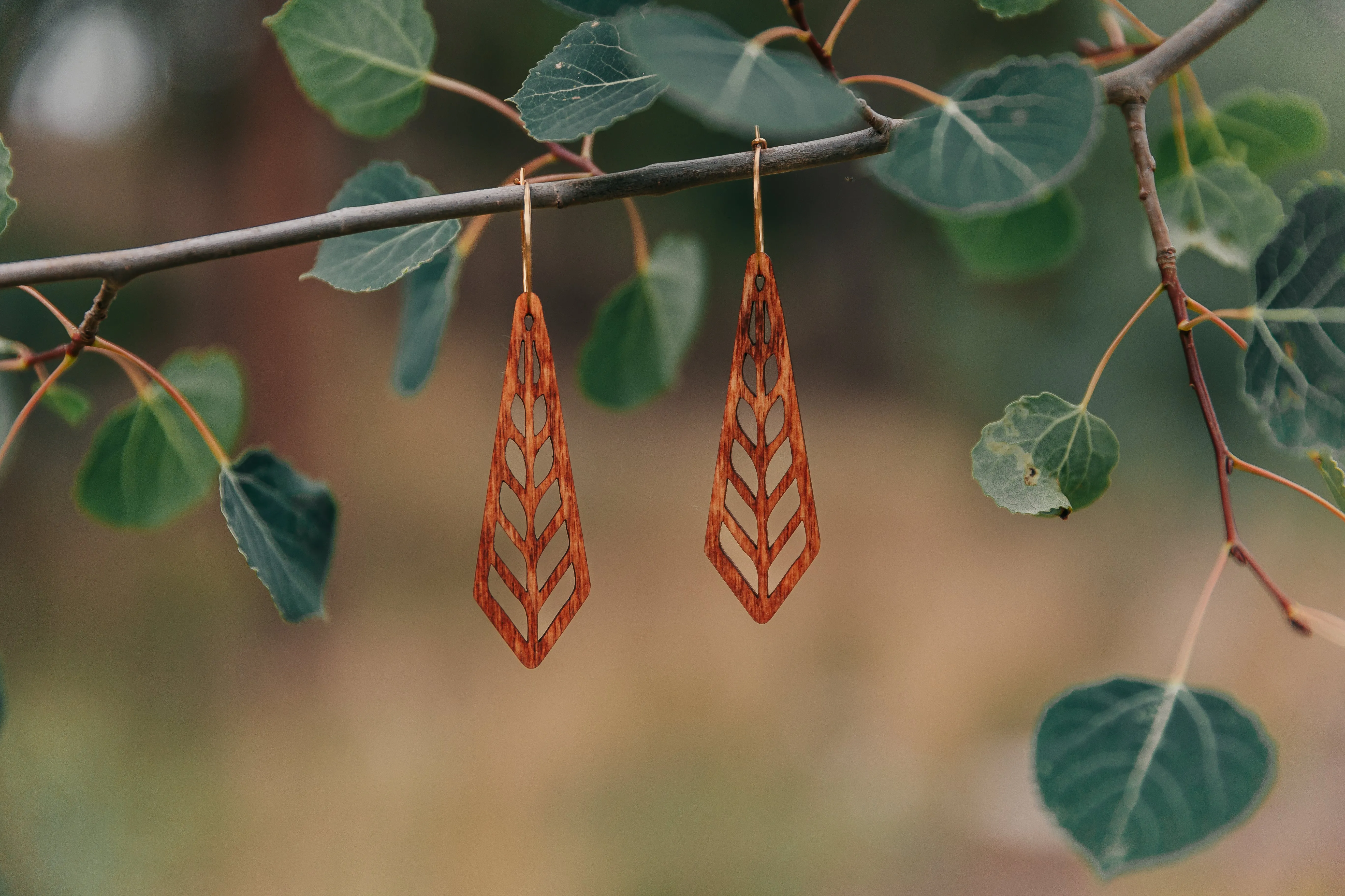 Natural Wood Earrings | SPRUCE