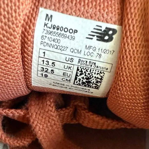 New Balance 990 V4  ‘Burnt Orange’ Kids Sneakers KJ990OOP- SZ 1 Y