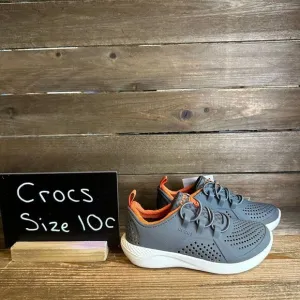 New Kids Crocs Lite Ride Pacer Gray Athletic Casual Sneakers Shoes Size 10‎ C