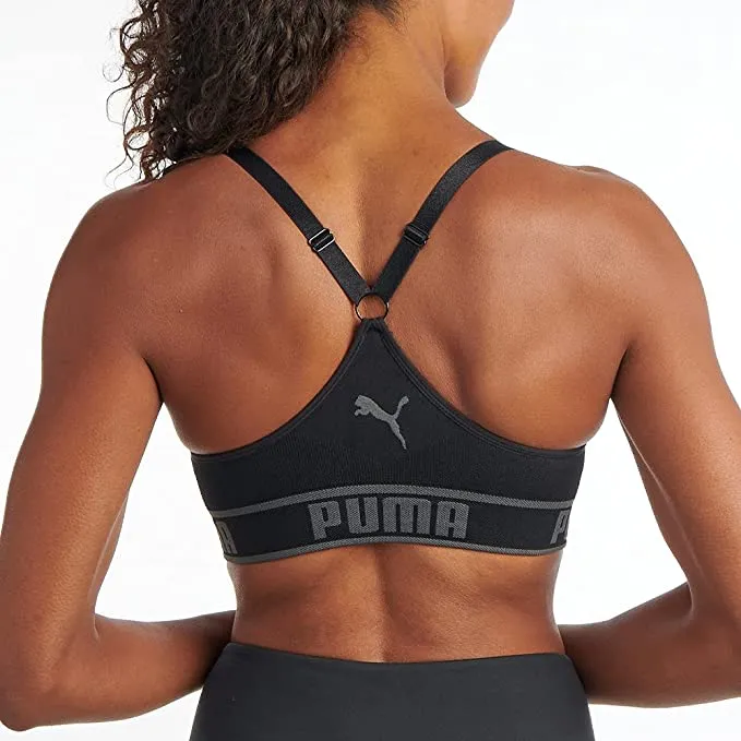 New PUMA Womens Women's Seamless Sports Bra, non padded, Black, Sz XL!