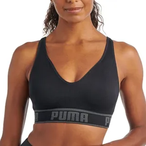 New PUMA Womens Women's Seamless Sports Bra, non padded, Black, Sz XL!