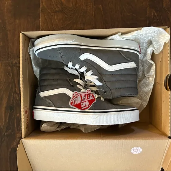 *NEW* VANS Filmore Hi Tonal Checkerboard Grey/W Sz: 1 Youth
