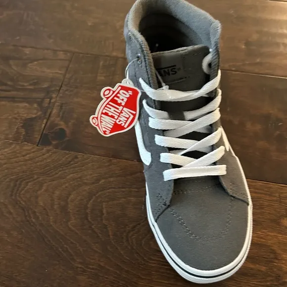 *NEW* VANS Filmore Hi Tonal Checkerboard Grey/W Sz: 1 Youth