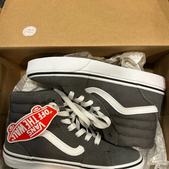 *NEW* VANS Filmore Hi Tonal Checkerboard Grey/W Sz: 1 Youth