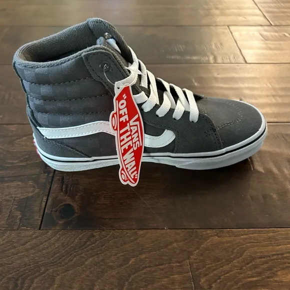 *NEW* VANS Filmore Hi Tonal Checkerboard Grey/W Sz: 1 Youth