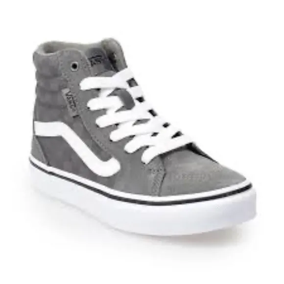 *NEW* VANS Filmore Hi Tonal Checkerboard Grey/W Sz: 1 Youth